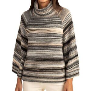 NWT Trina Turk Orpheum Striped Cape-Sleeve Sweater Small